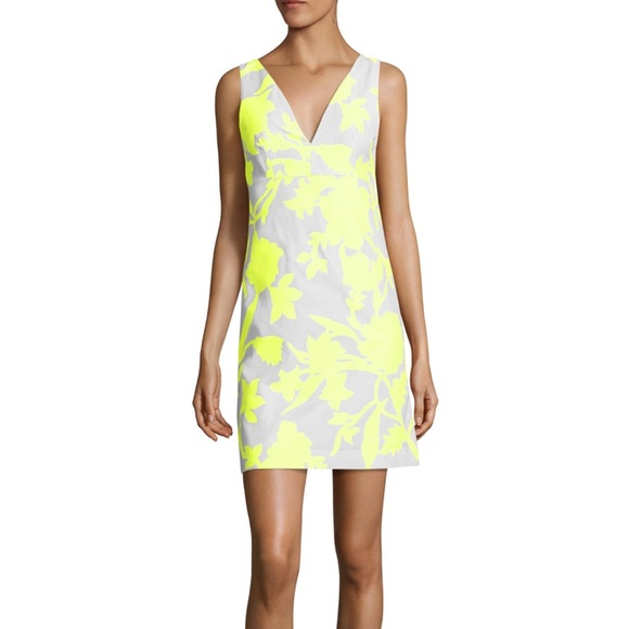 Milly Dresses & Skirts - NWT MILLY Floral Mini Dress w/Neon Yellow Print